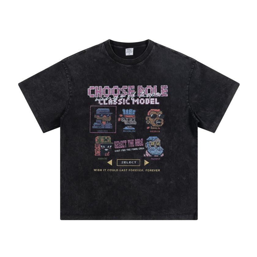 Pullshka Pixel Print Tee — Black