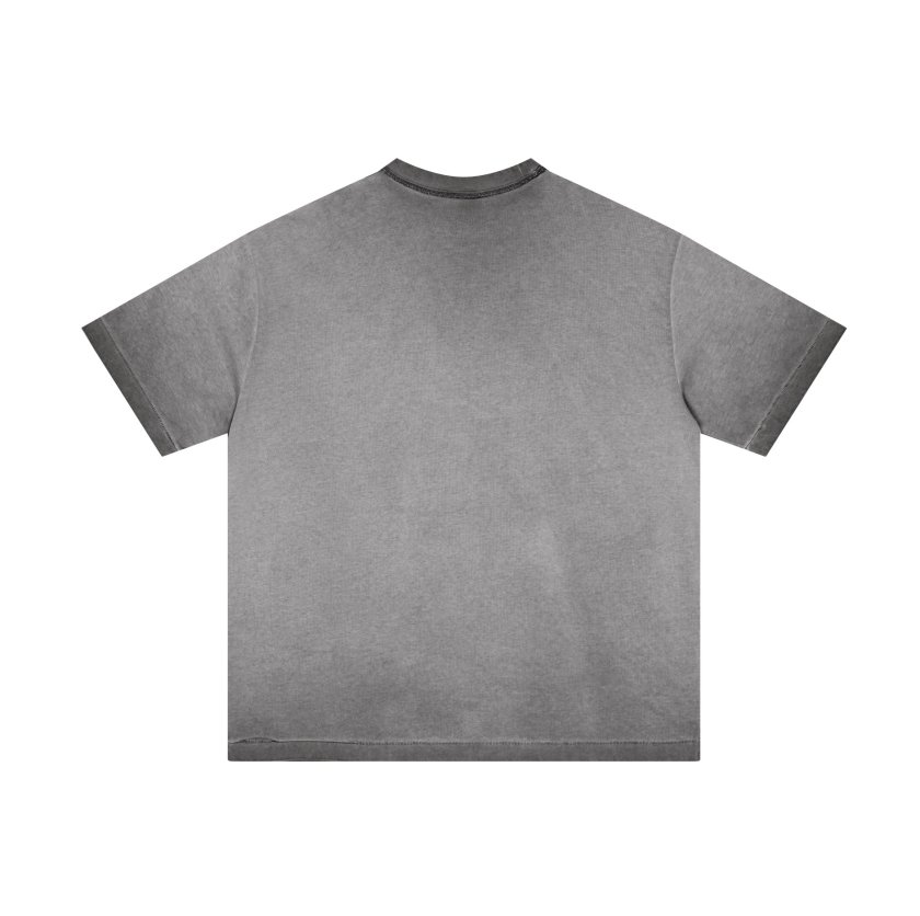 Pullshka Reverse-Dye Graphic Tee — Silver