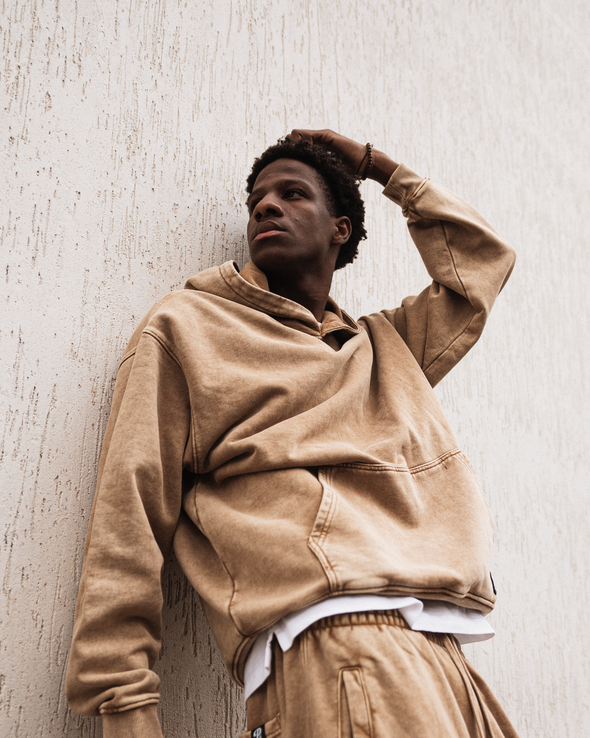 Pullshka Washed Jogger Sweatpants Coffee — Yellow