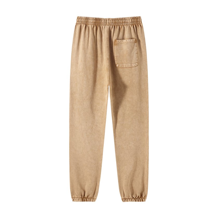 Pullshka Washed Jogger Sweatpants Coffee — Yellow