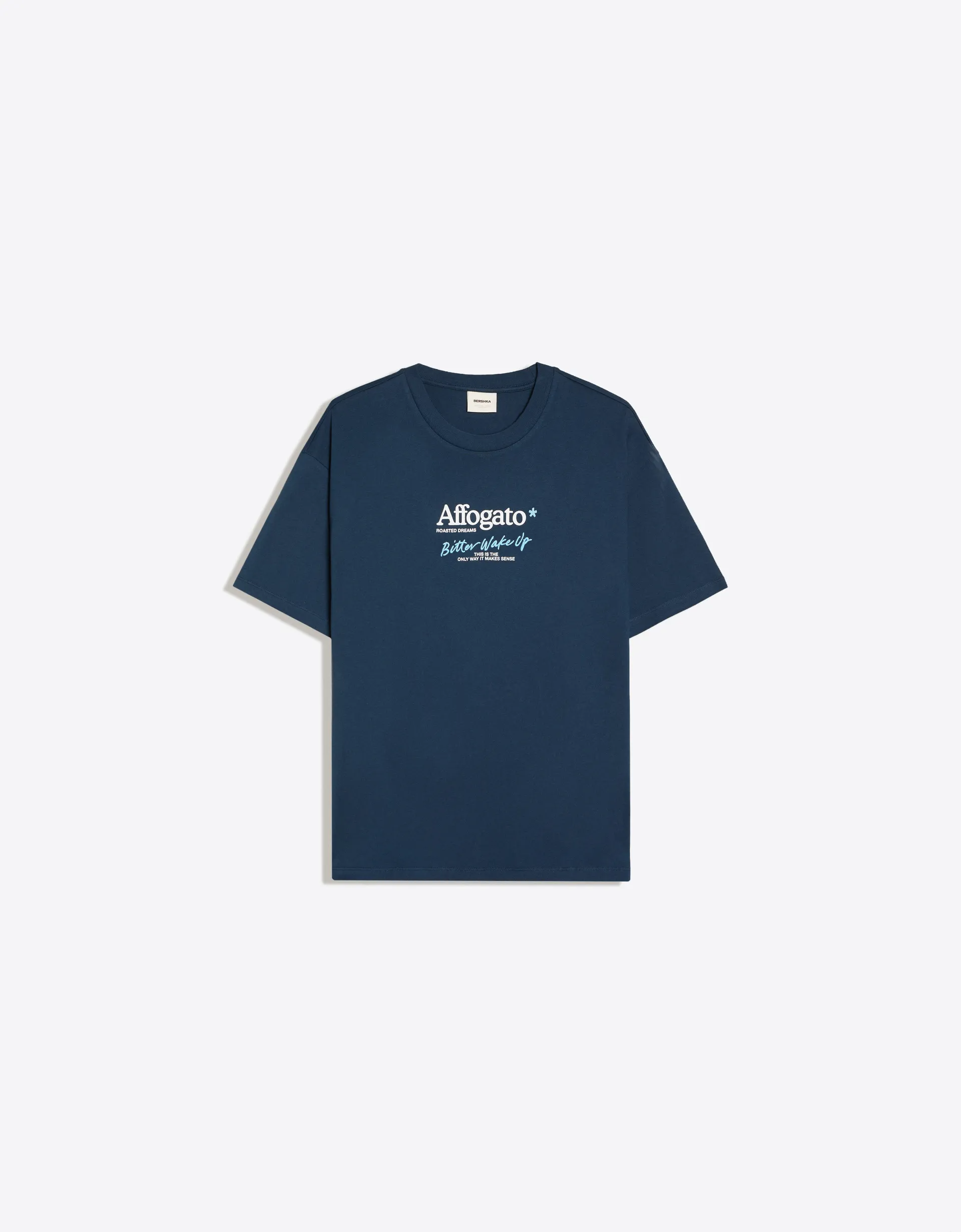 Bershka T-shirt relaxed fit imprimé — Navy