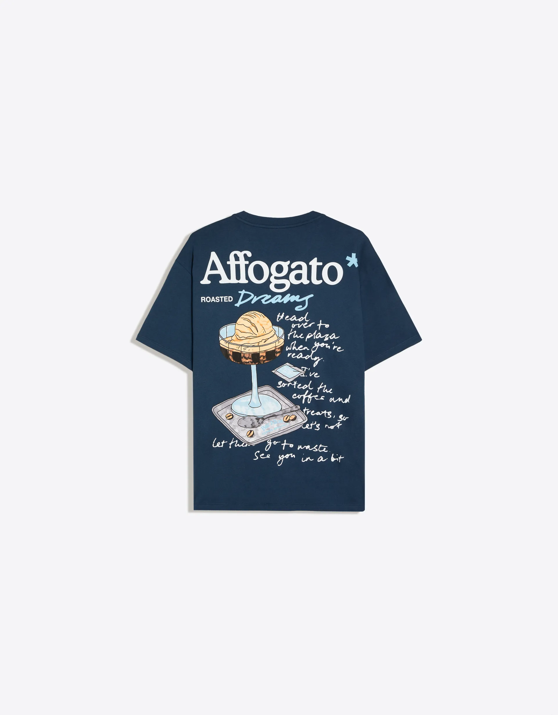 Bershka T-shirt relaxed fit imprimé — Navy