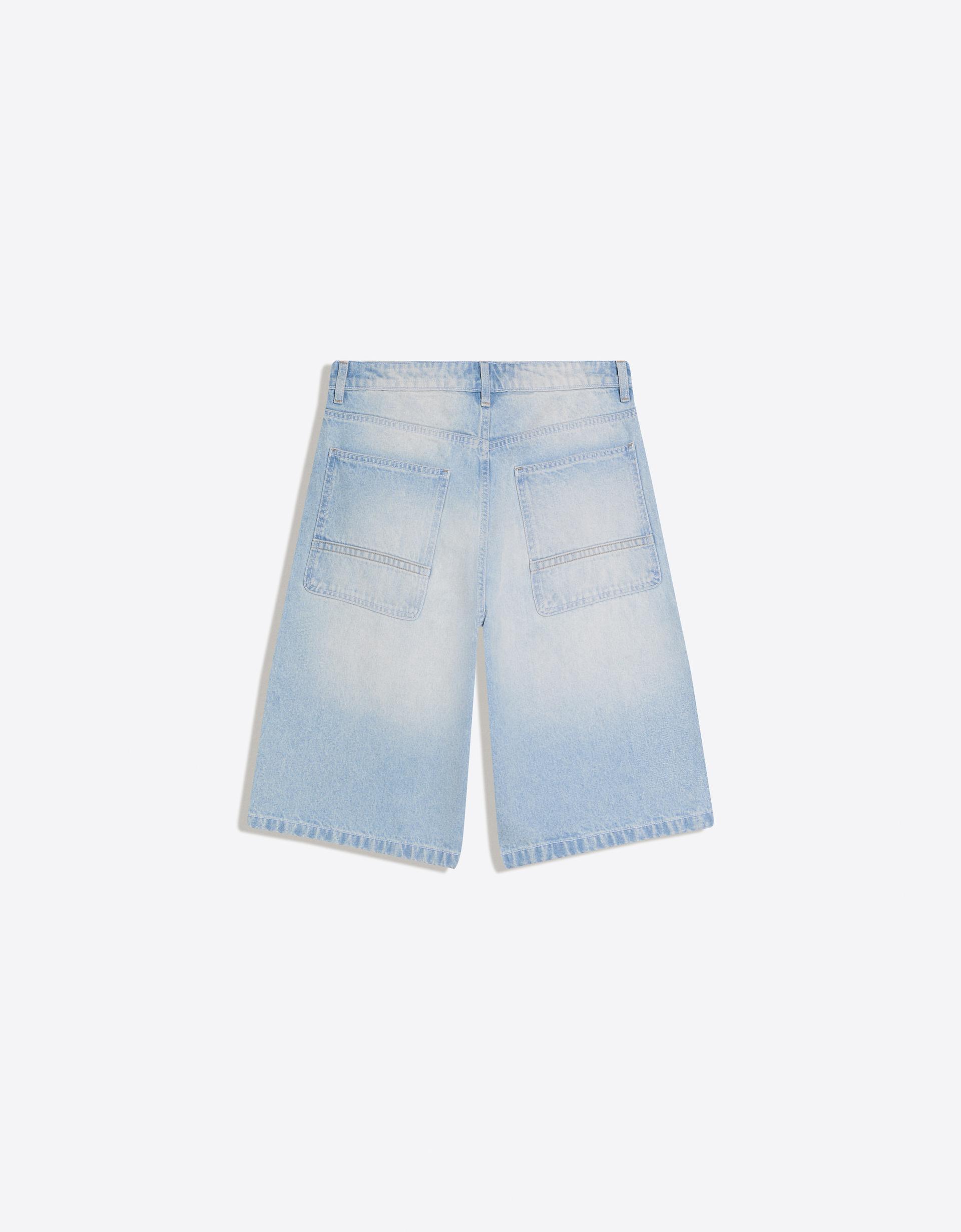 Bershka Bermuda jean skater — Sky Blue