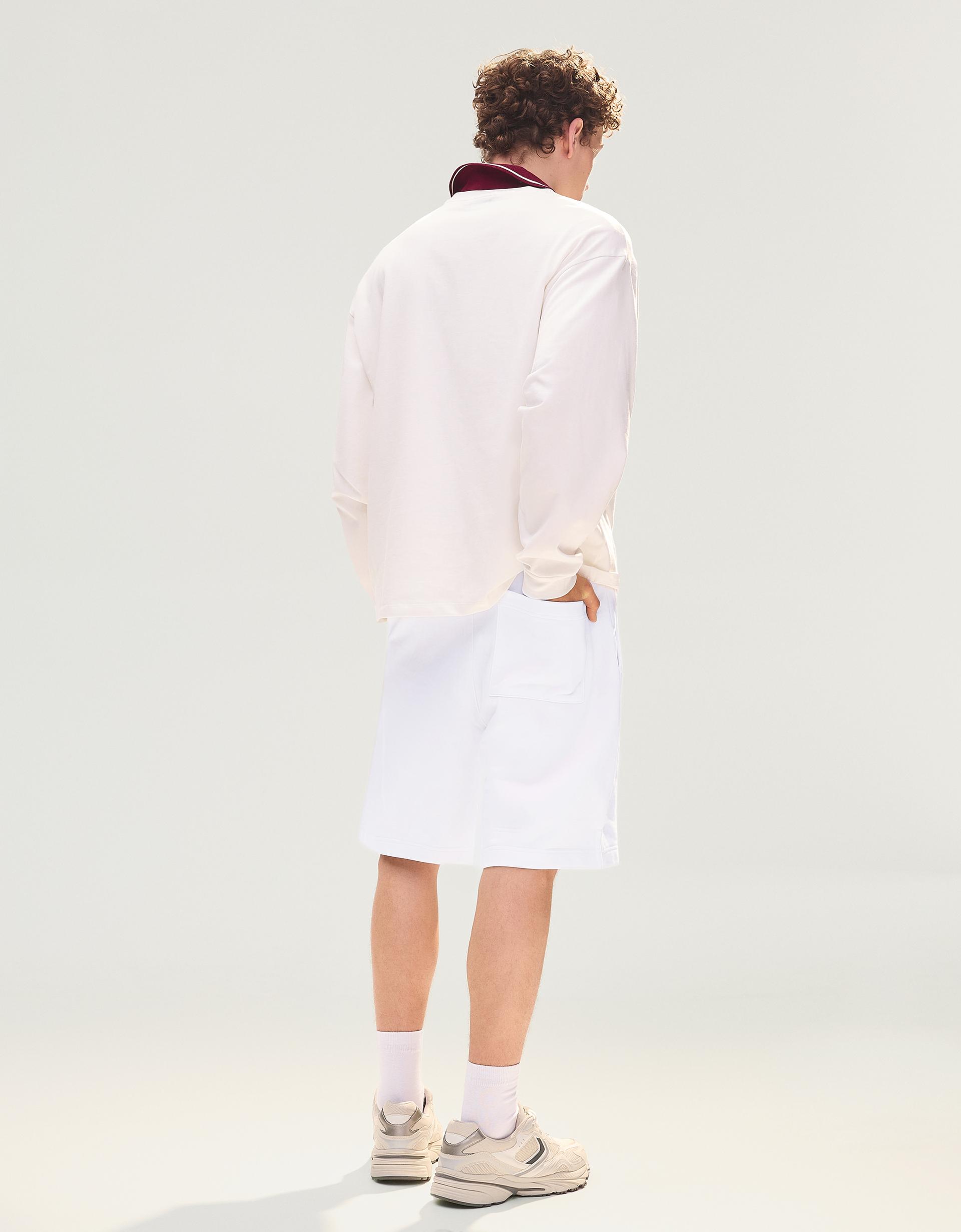 Bershka Bermuda molleton — Blanc
