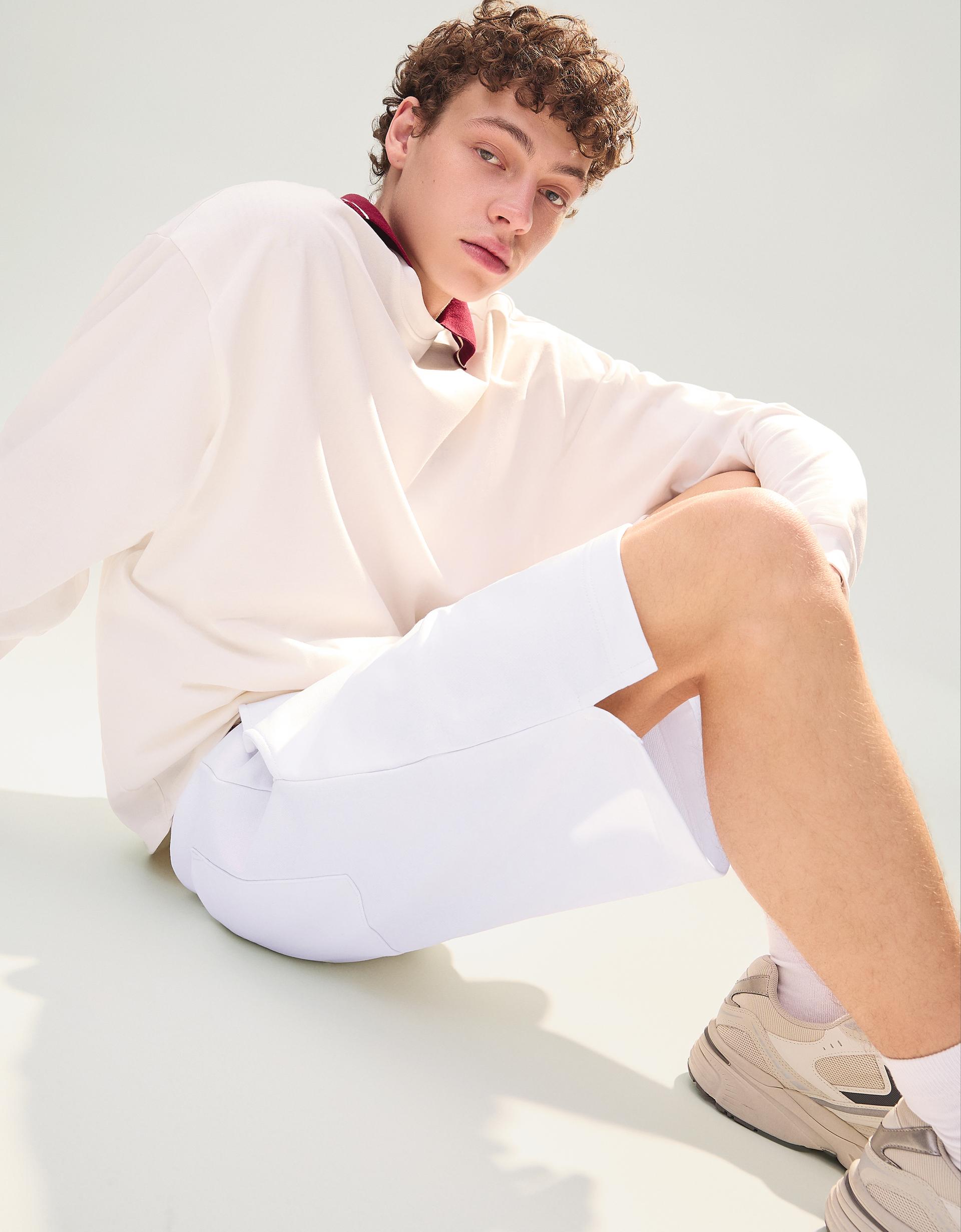 Bershka Bermuda molleton — Blanc