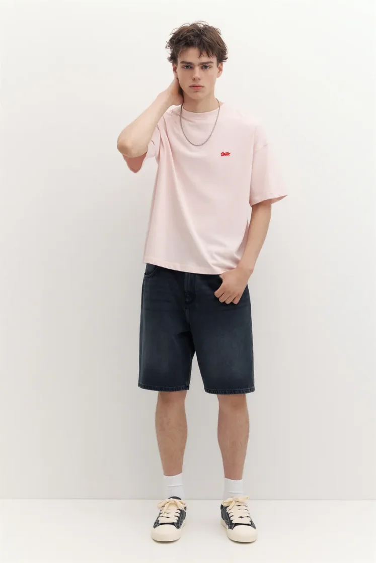 Pull&Bear Boxy STWD Logo T-Shirt — Coral
