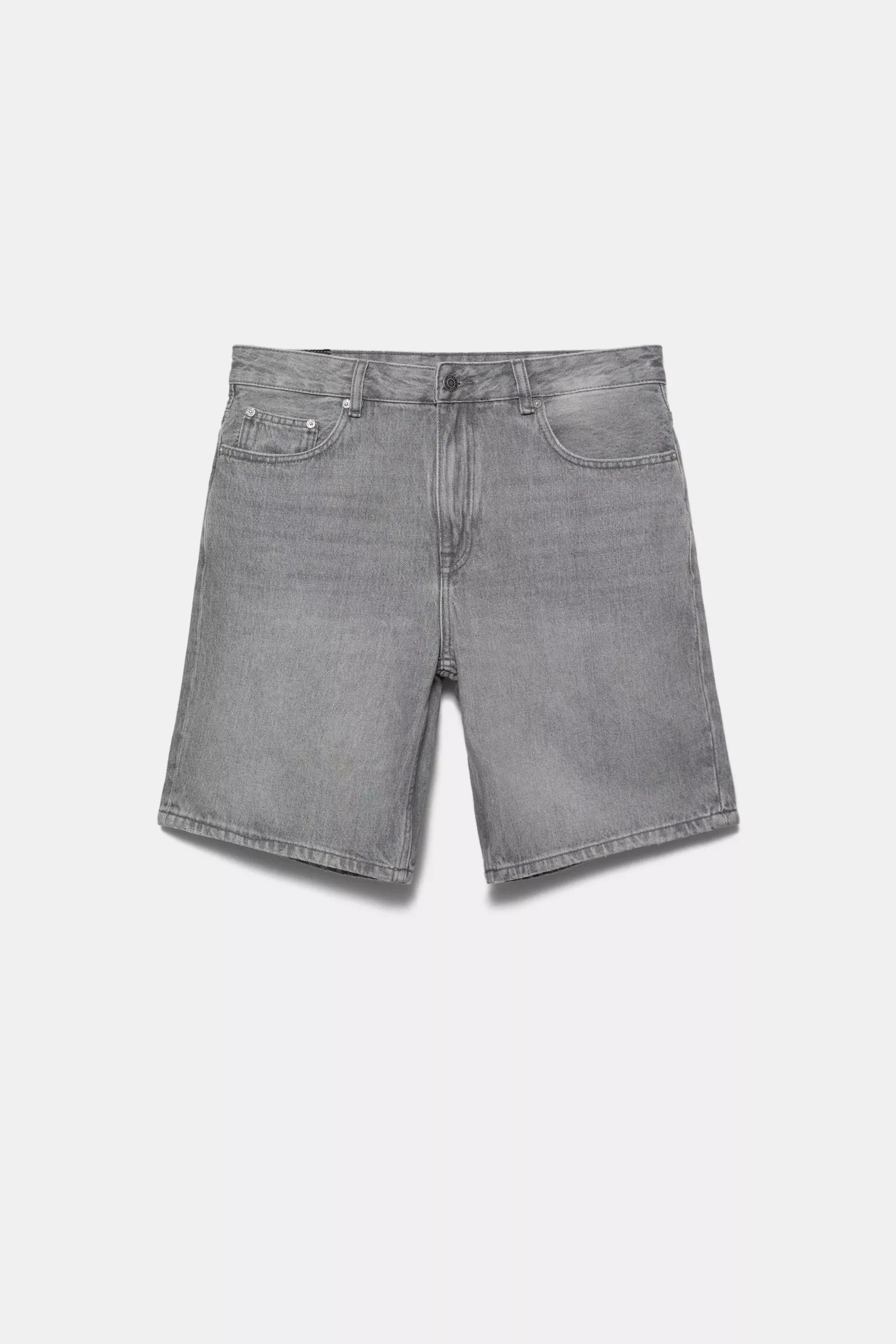 Pull&Bear Denim Bermuda Shorts — Light Grey