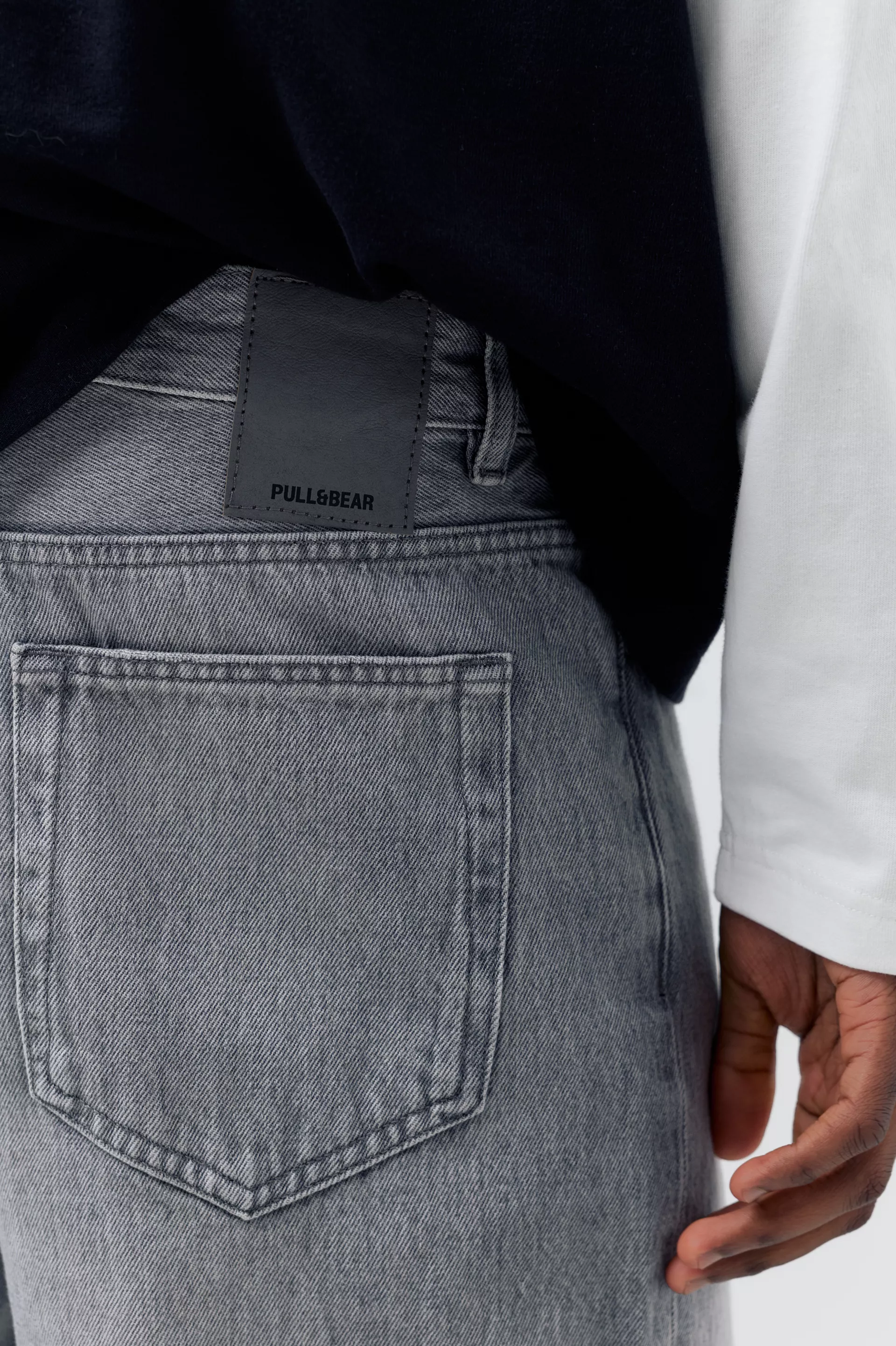 Pull&Bear Denim Bermuda Shorts — Light Grey