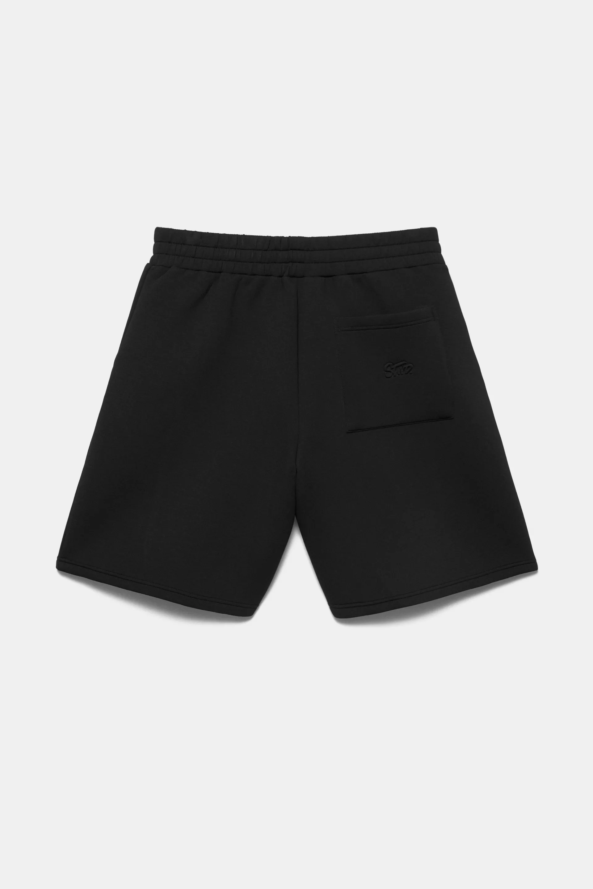 Pull&Bear Neoprene Look Jogger Shorts — Black