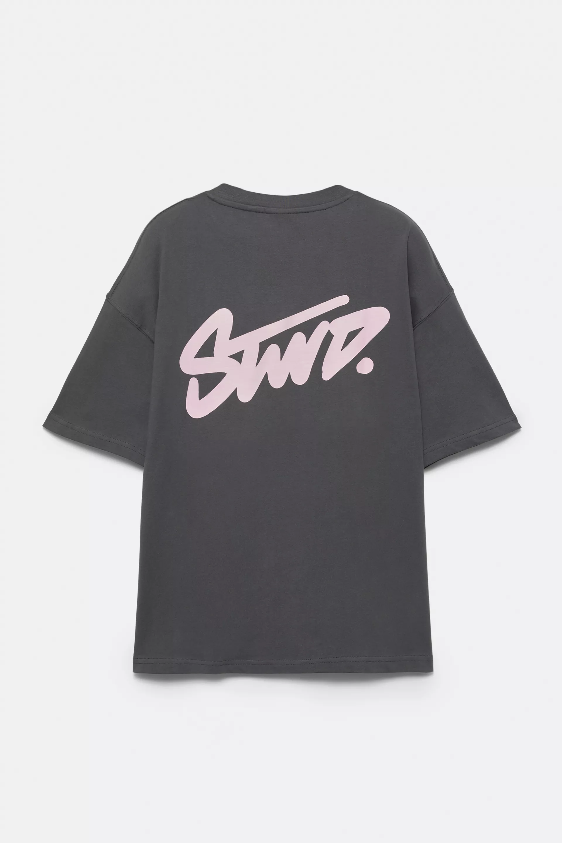 Pull&Bear Boxy STWD Logo T-Shirt — Grey