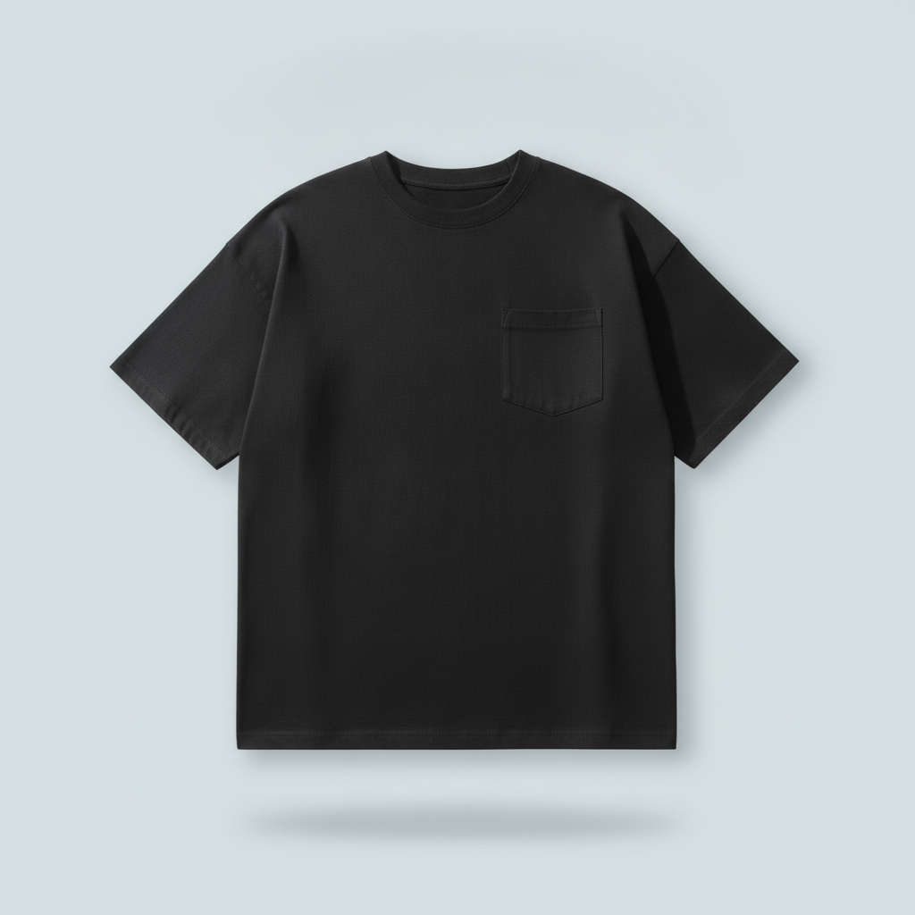 Pullshka Heavyweight Cotton Tee — Black