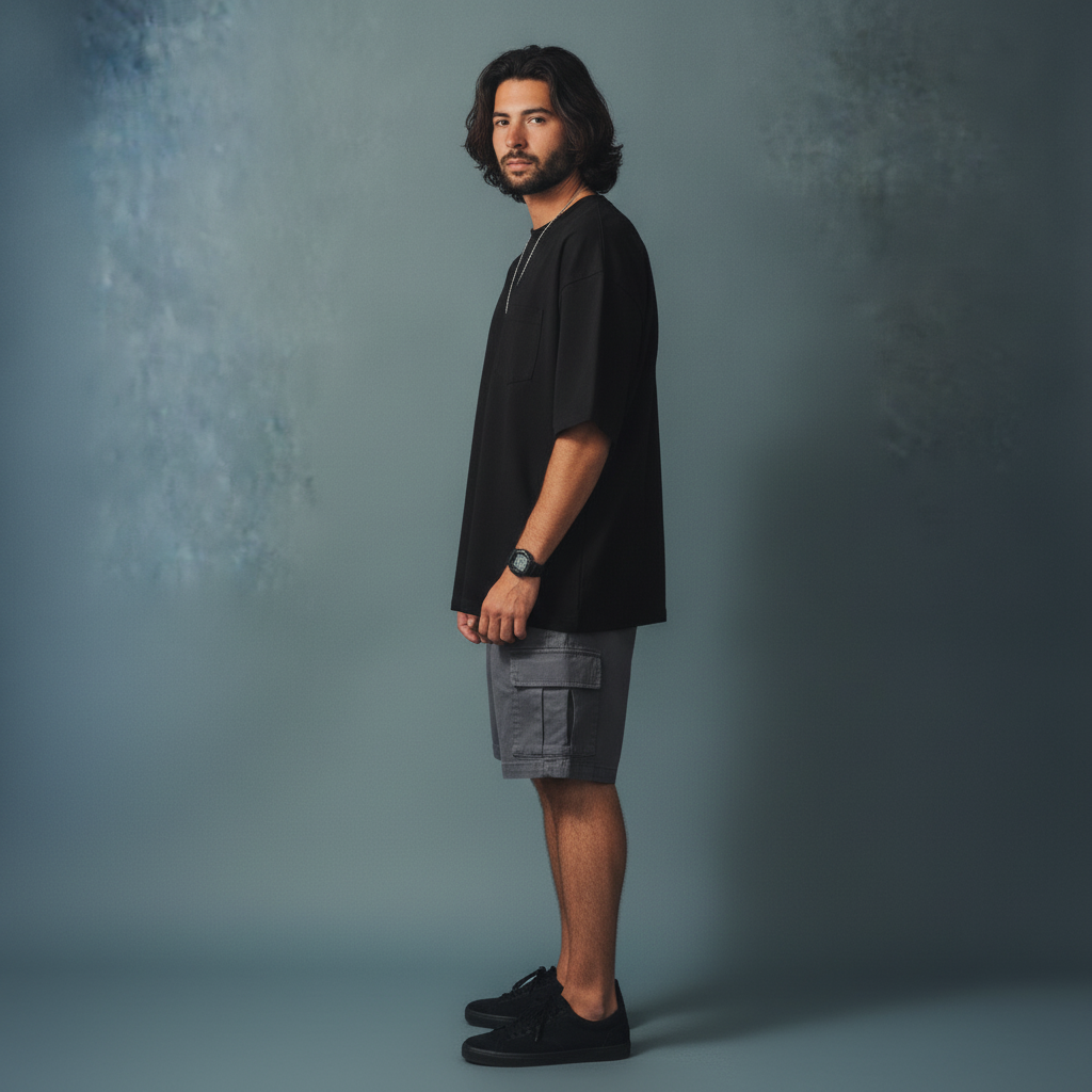 Pullshka Heavyweight Cotton Tee — Black
