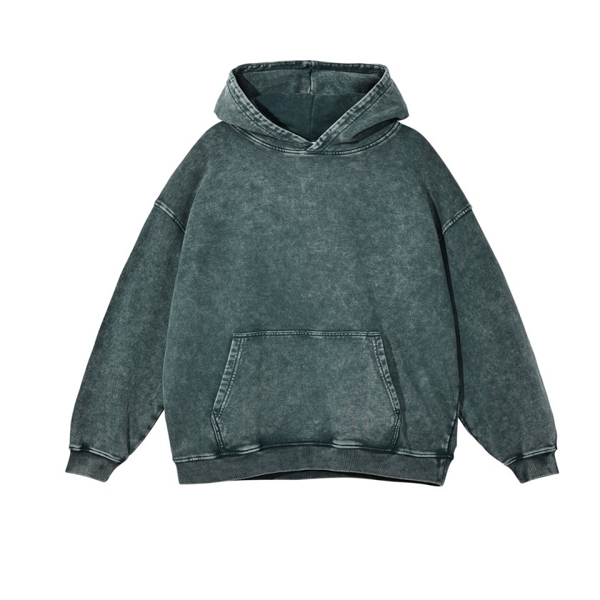 Pullshka Oversized Green Cotton Hoodie — Mint