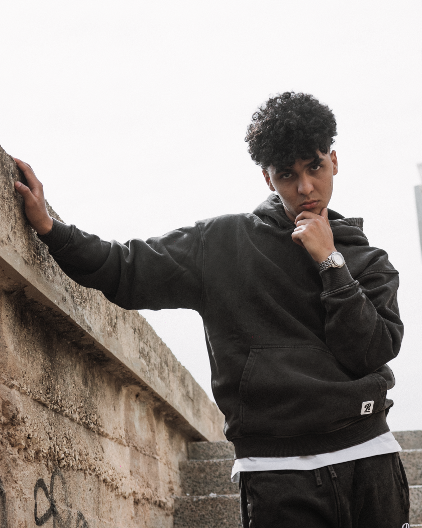 Pullshka Oversized Washed Hoodie — Dark Grey