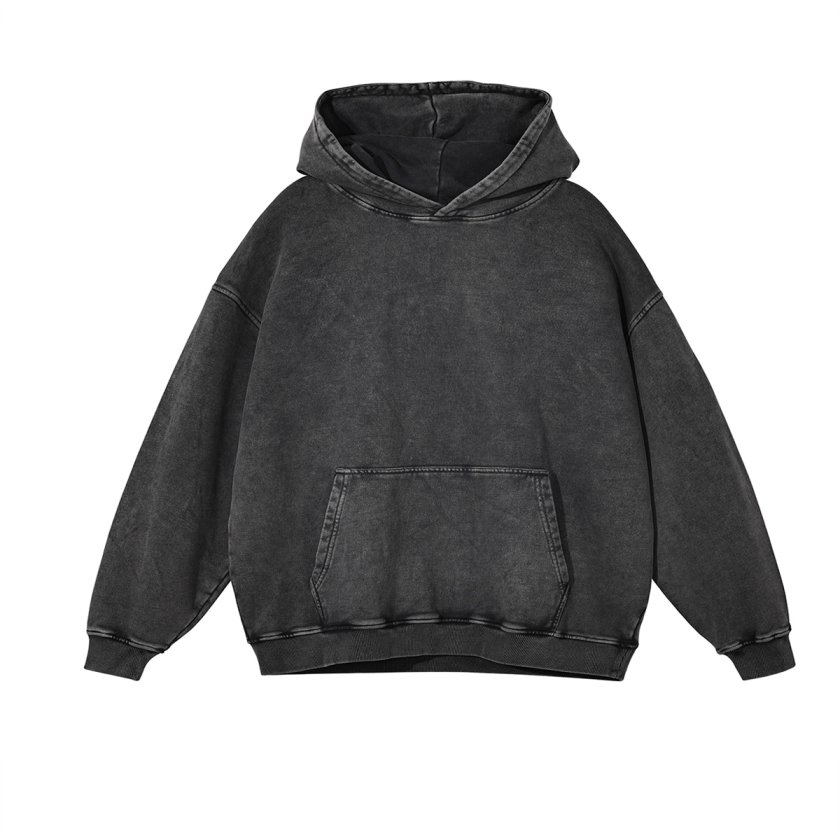 Pullshka Oversized Washed Hoodie — Dark Grey