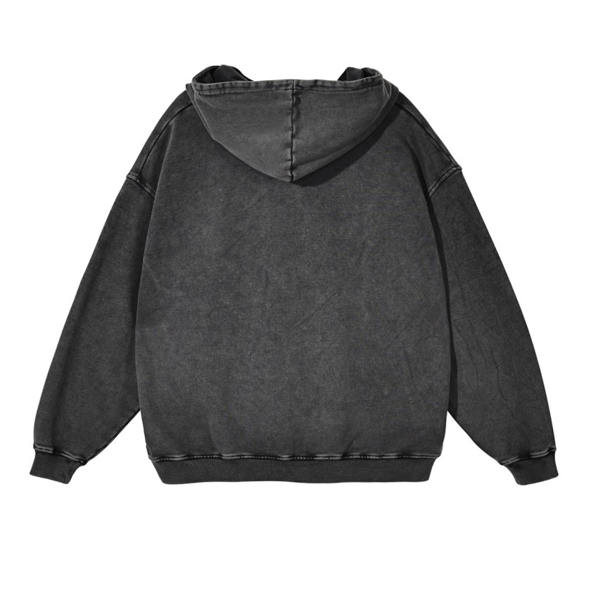 Pullshka Oversized Washed Hoodie — Dark Grey