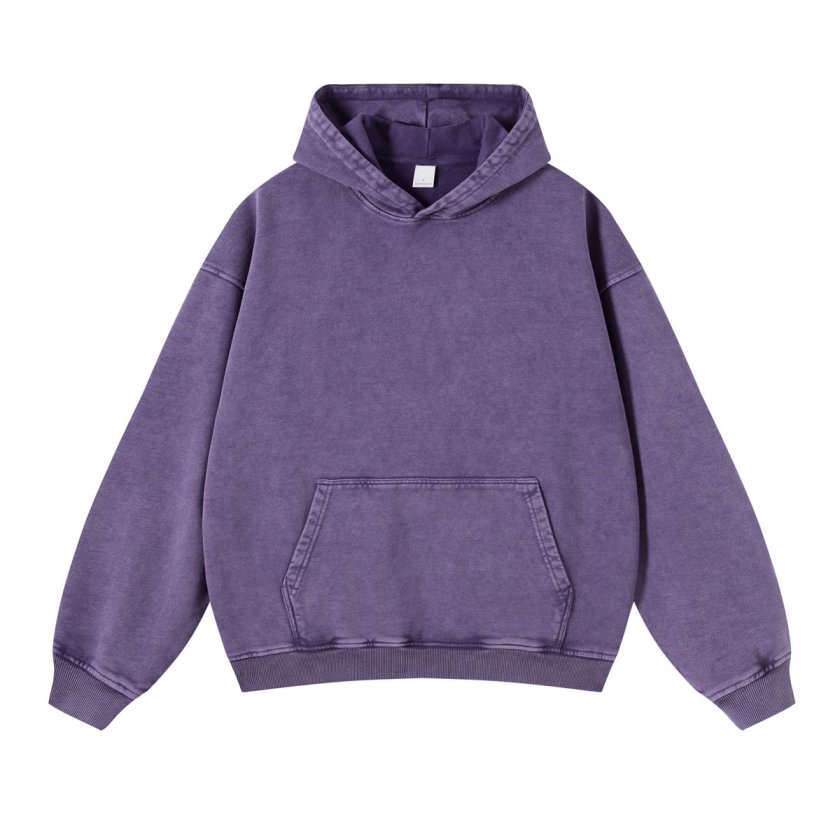 Pullshka Purple Washed Oversized Hoodie — Purple