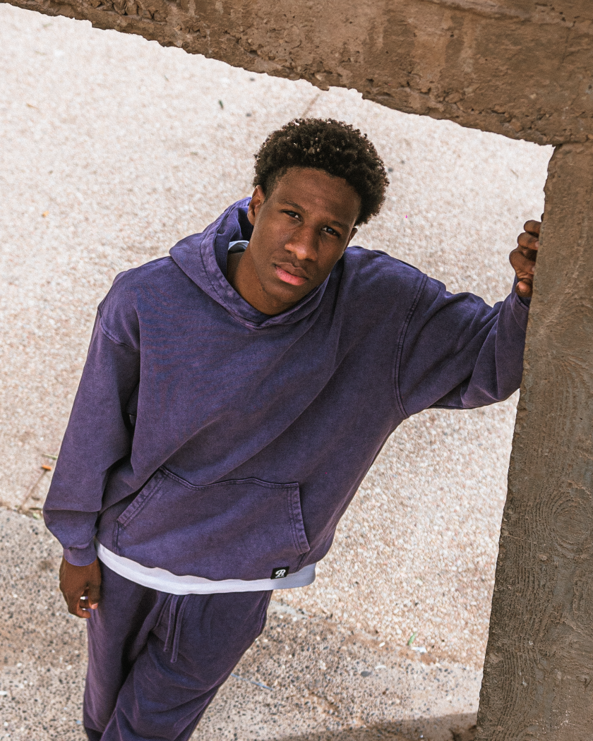 Pullshka Purple Washed Oversized Hoodie — Purple