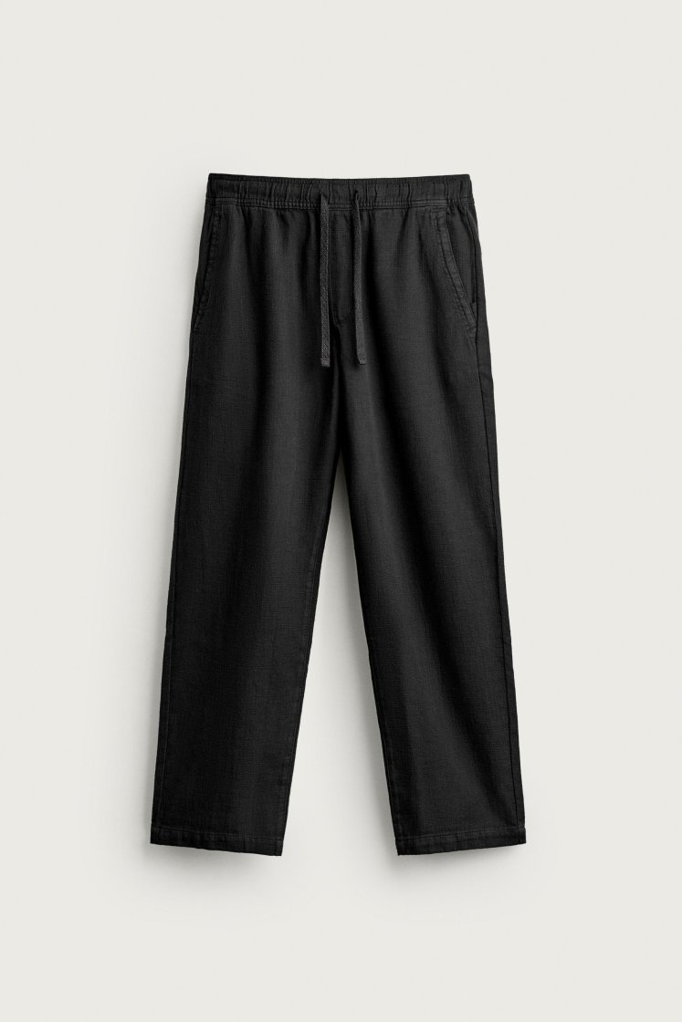 Zara STRUCTURED RELAXED FIT PANTS — Black