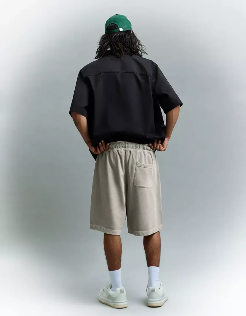 Bershka Bermuda Boxy fit lavé — Light Grey