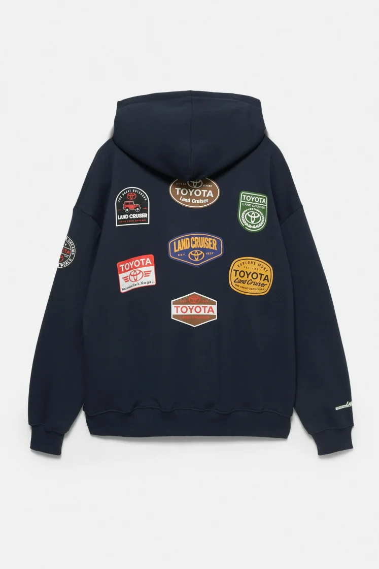 Pull&Bear Zipped Hoodie — Navy