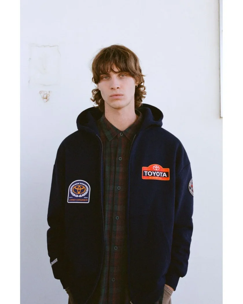 Pull&Bear Zipped Hoodie — Navy
