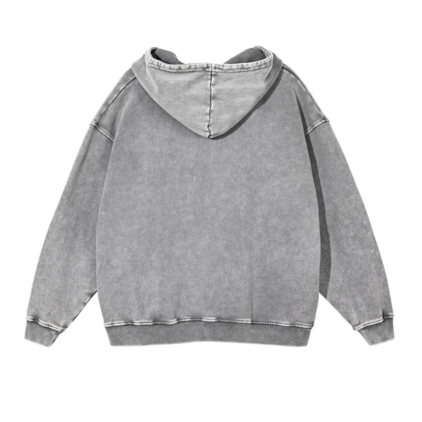Pullshka Washed Oversized Hoodie — Light Grey