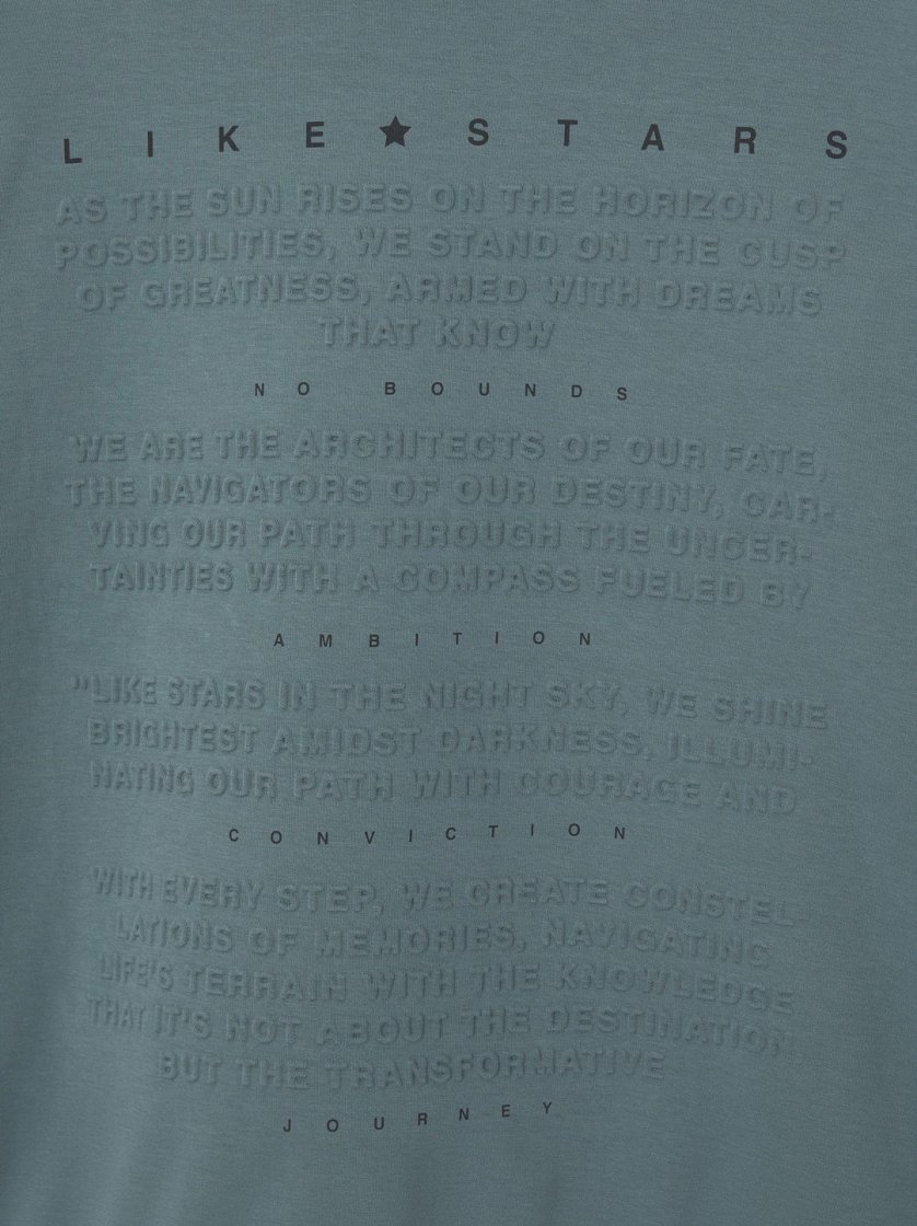 Pull&Bear Embossed Interlock Crewneck — Teal