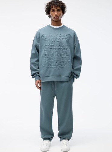 Pull col rond interlock gaufré