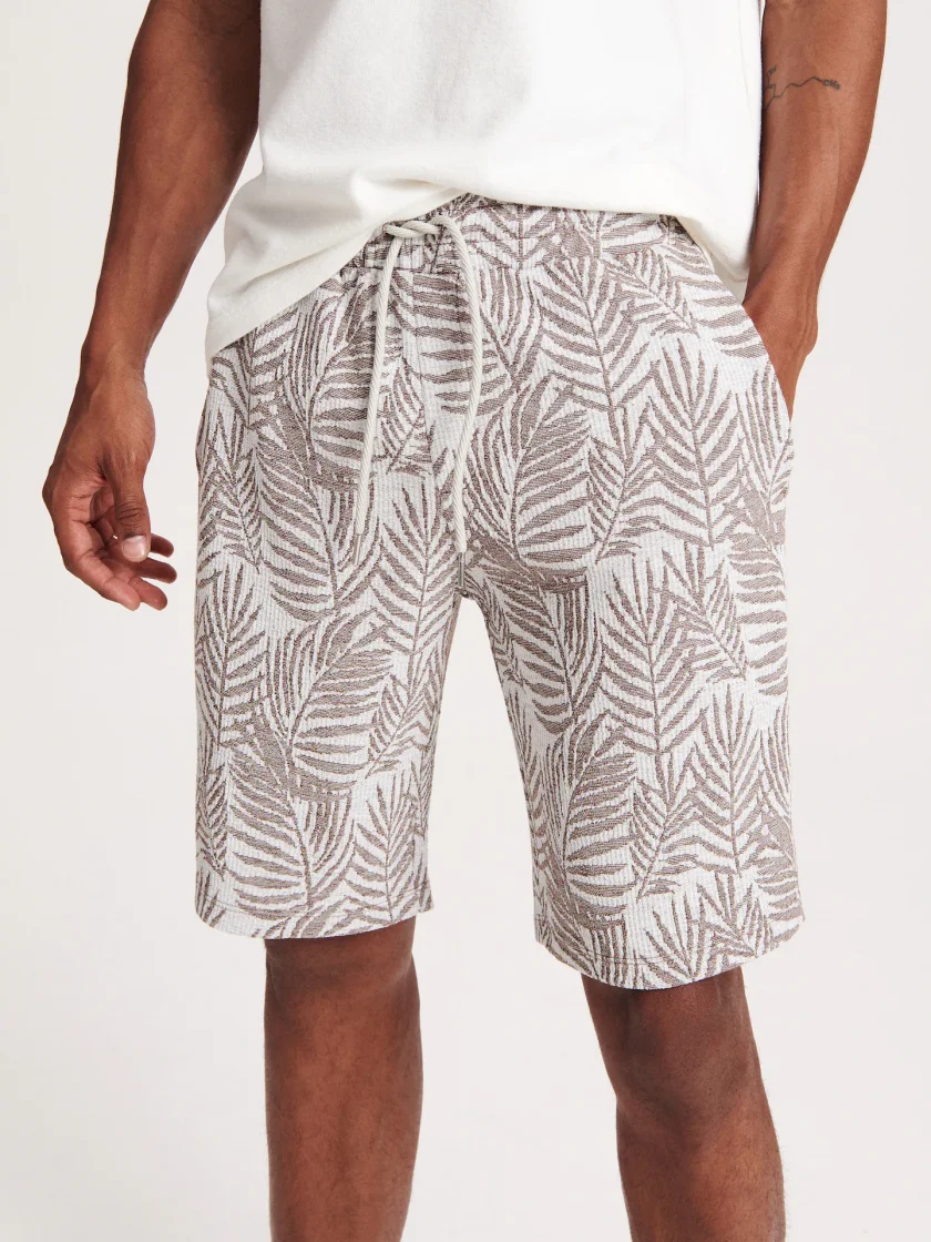 Patterned Regular Shorts — Brown