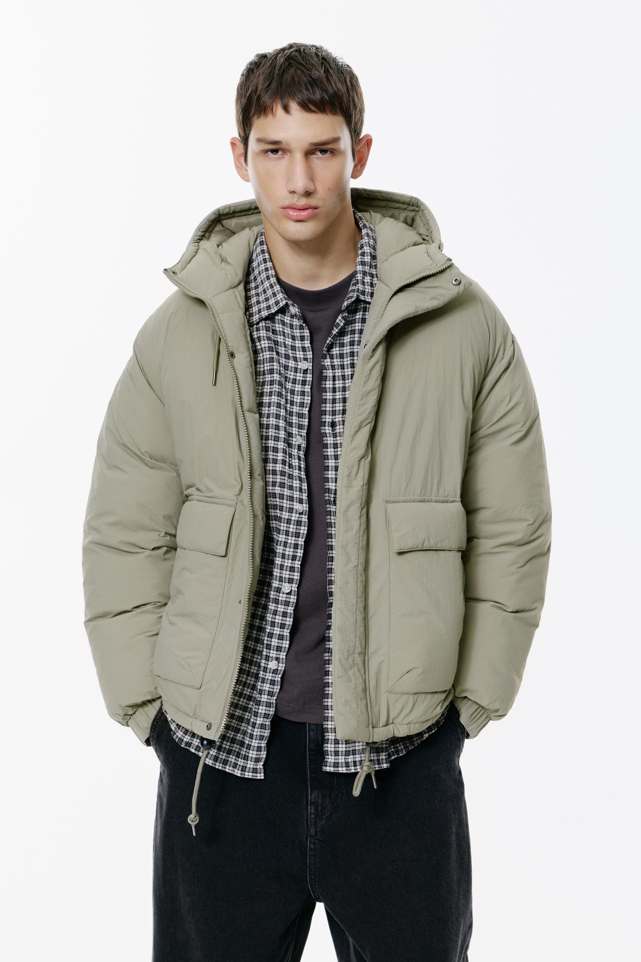 Pull&Bear Quilted Urban Jacket — Kaki