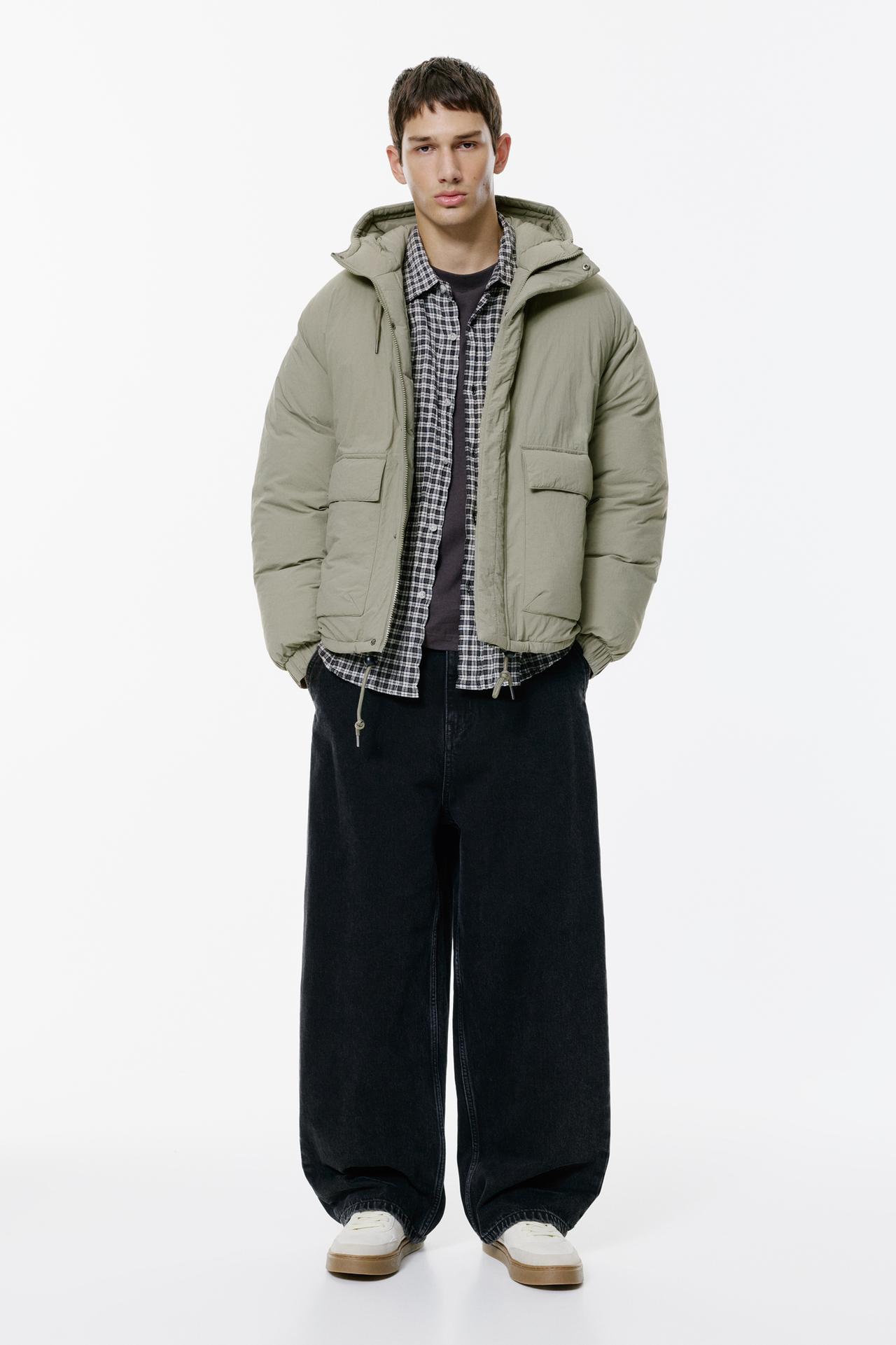 Pull&Bear Quilted Urban Jacket — Kaki