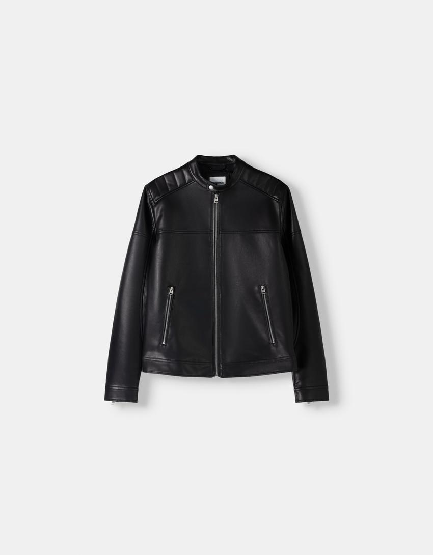 Blouson Biker Cuir Noir