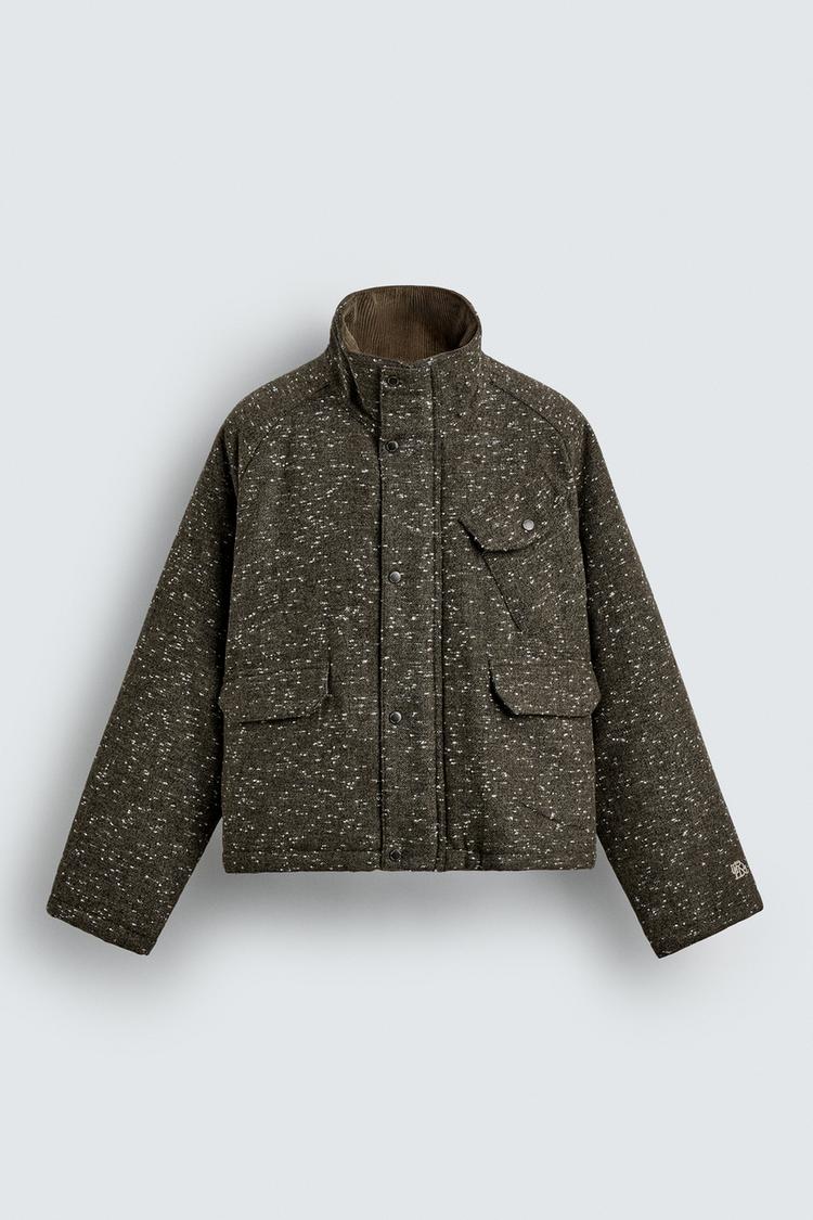 Zara Quilted Puffer Jacket — Brown