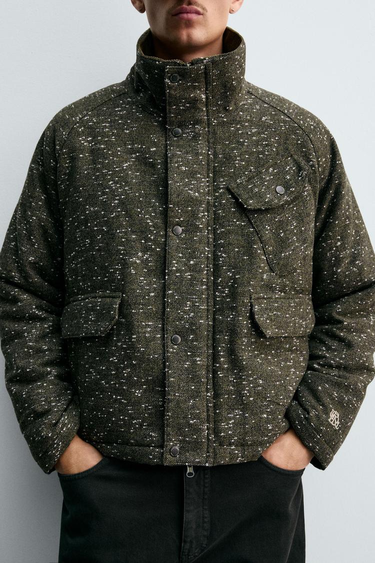 Zara Quilted Puffer Jacket — Brown