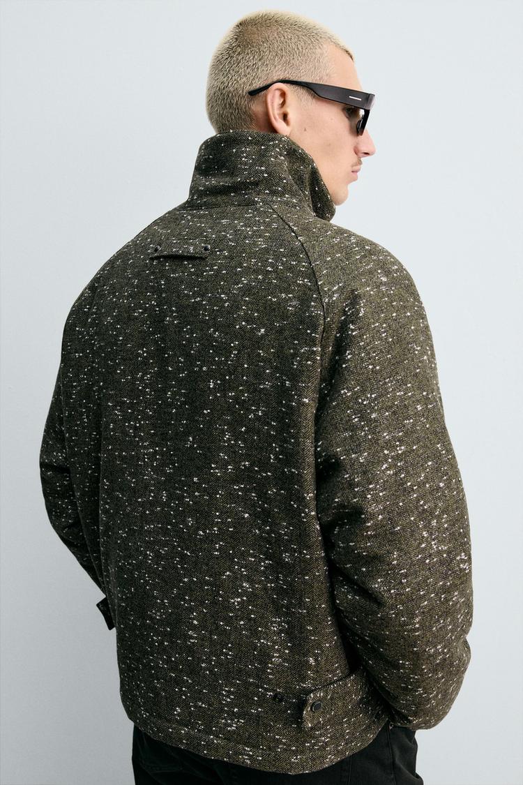 Zara Quilted Puffer Jacket — Brown