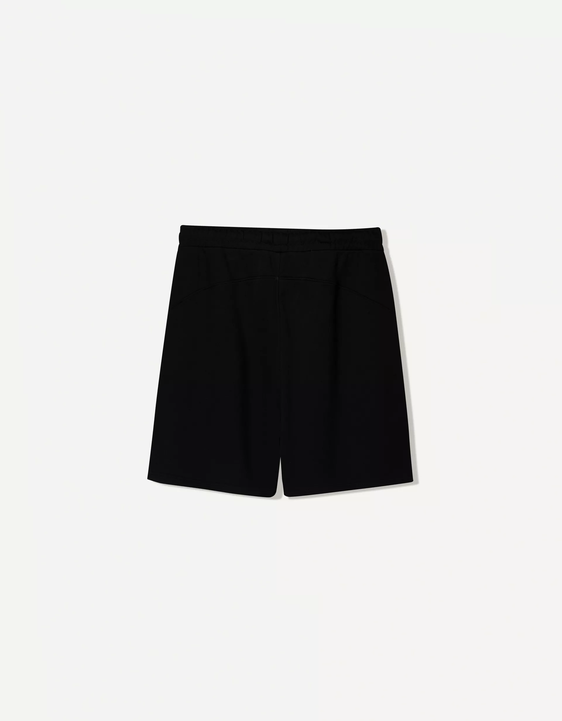 Bershka Fleece Bermuda Shorts — Black