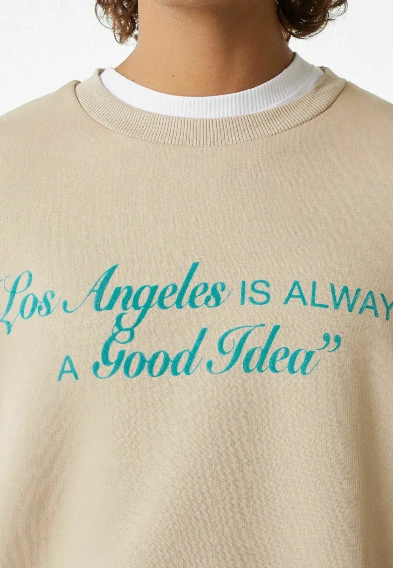 Bershka Camel Crew Sweatshirt — Camel