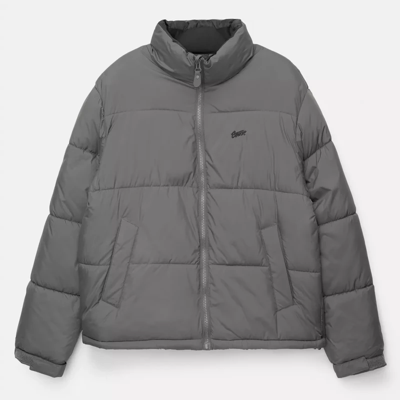 Pull&Bear Short Puffer Jacket — Grey