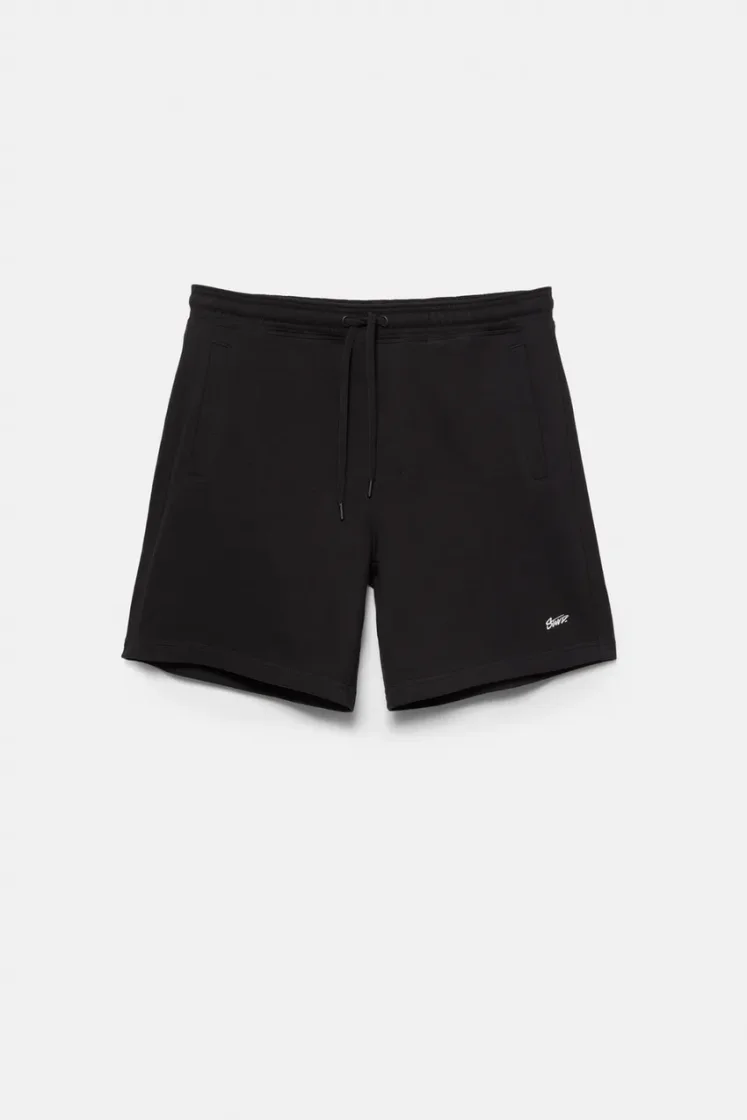 Pull&Bear STWD jogger Bermuda shorts — Black