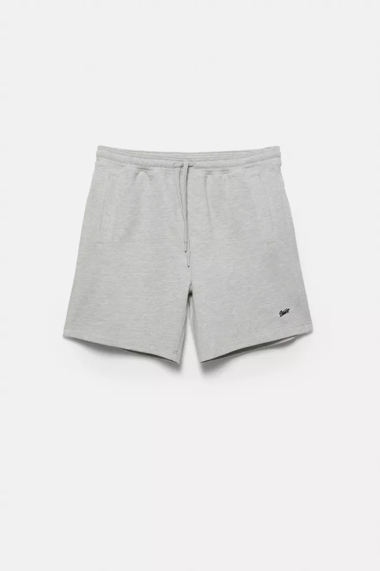 Pull&Bear STWD jogger Bermuda shorts — Light Grey