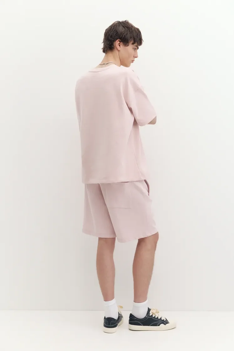 Pull&Bear STWD jogger Bermuda shorts — Light Pink