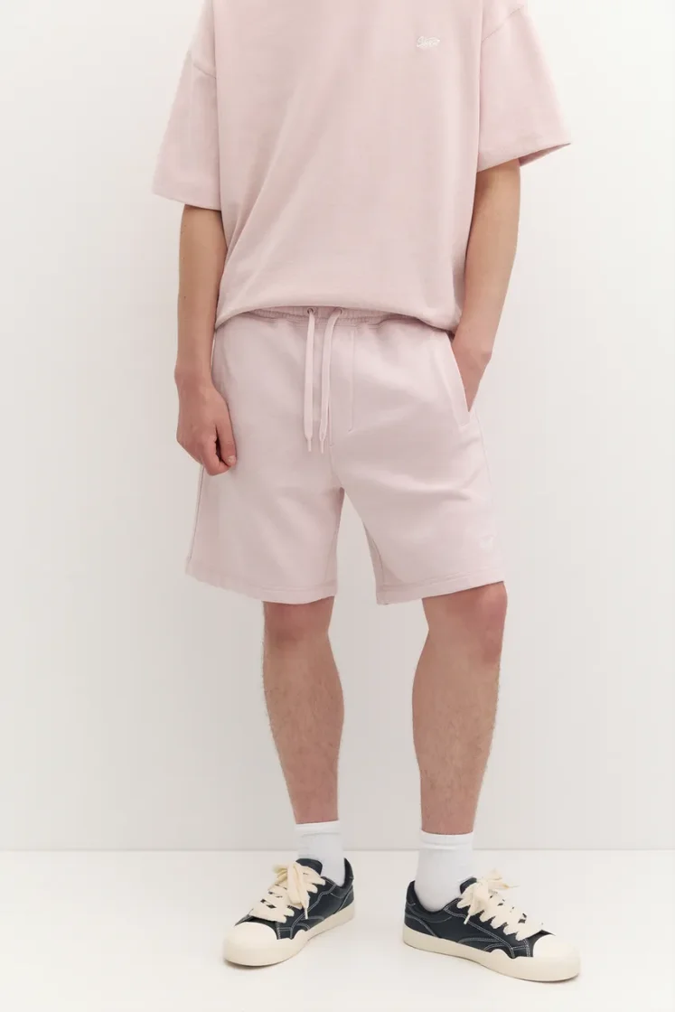 Pull&Bear STWD jogger Bermuda shorts — Light Pink