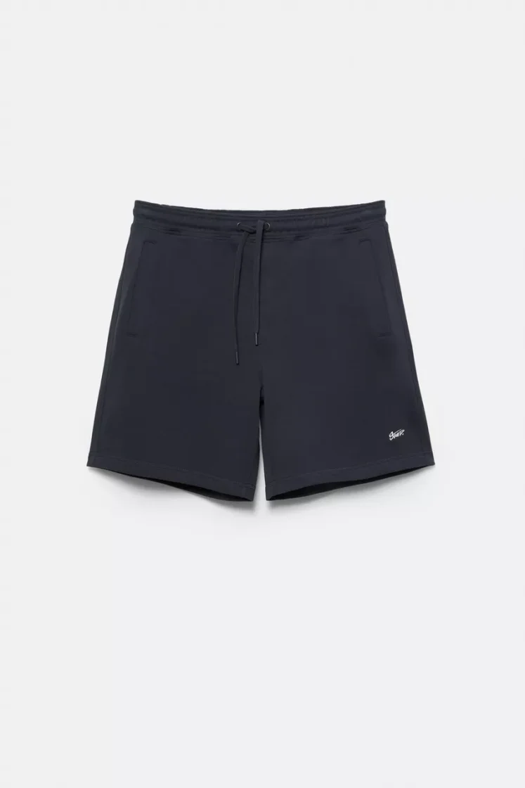 Pull&Bear STWD jogger Bermuda shorts — Navy