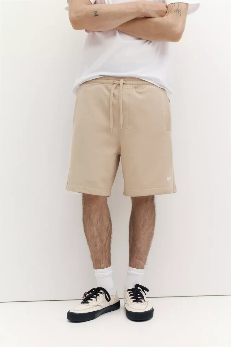 Pull&Bear STWD jogger Bermuda shorts — Sand