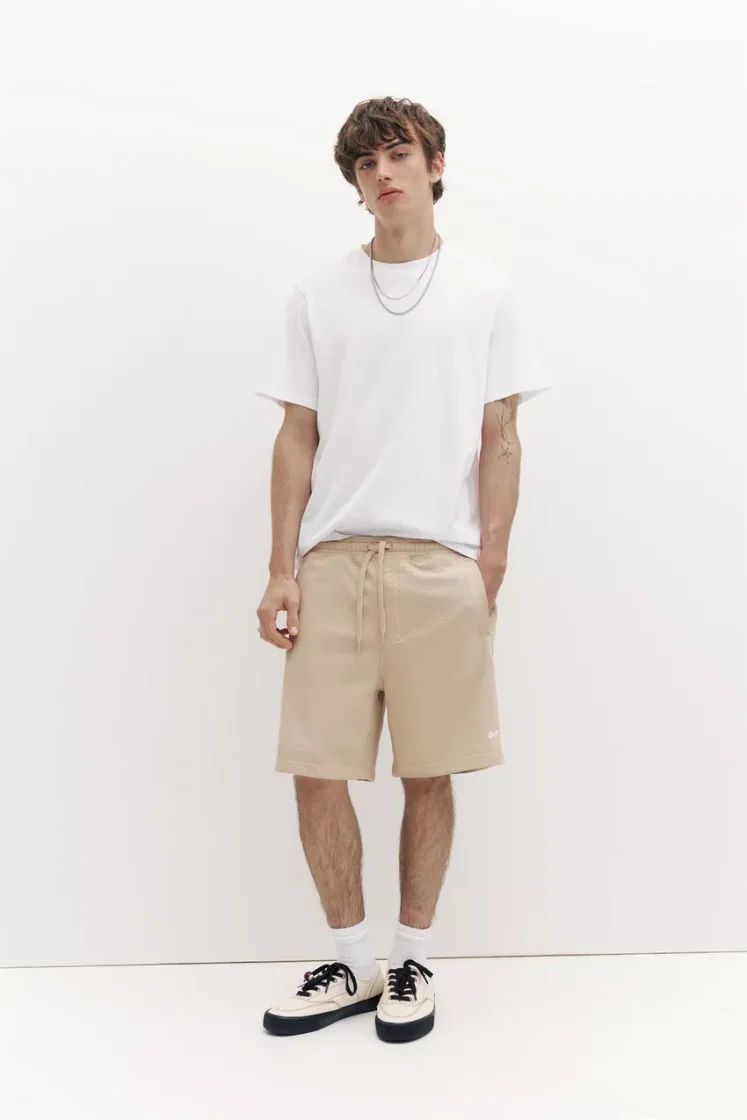 Pull&Bear STWD jogger Bermuda shorts — Sand