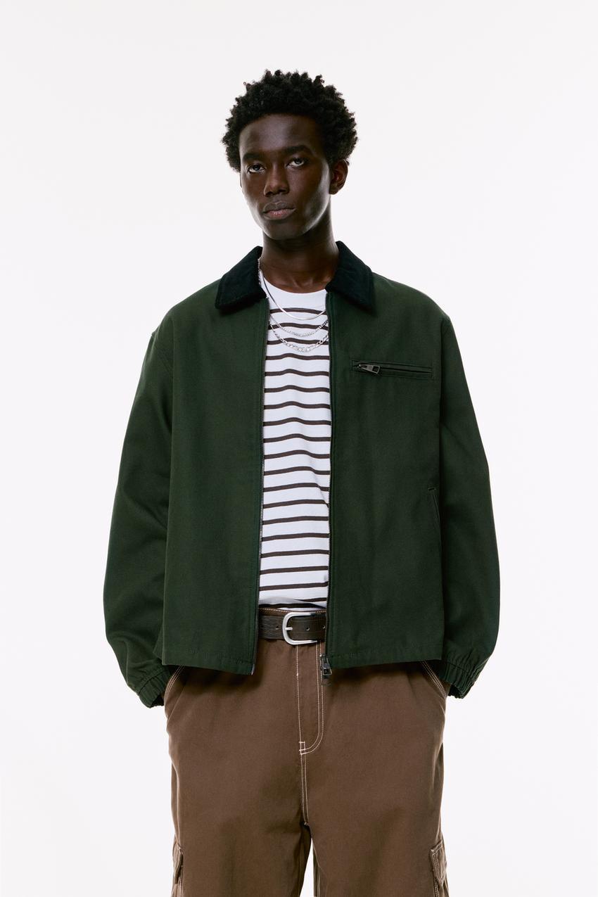 Veste Coton Col Velours