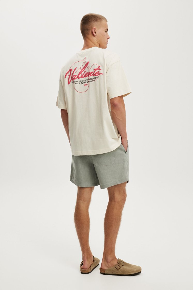 Zara Linen Easy Short — Kaki