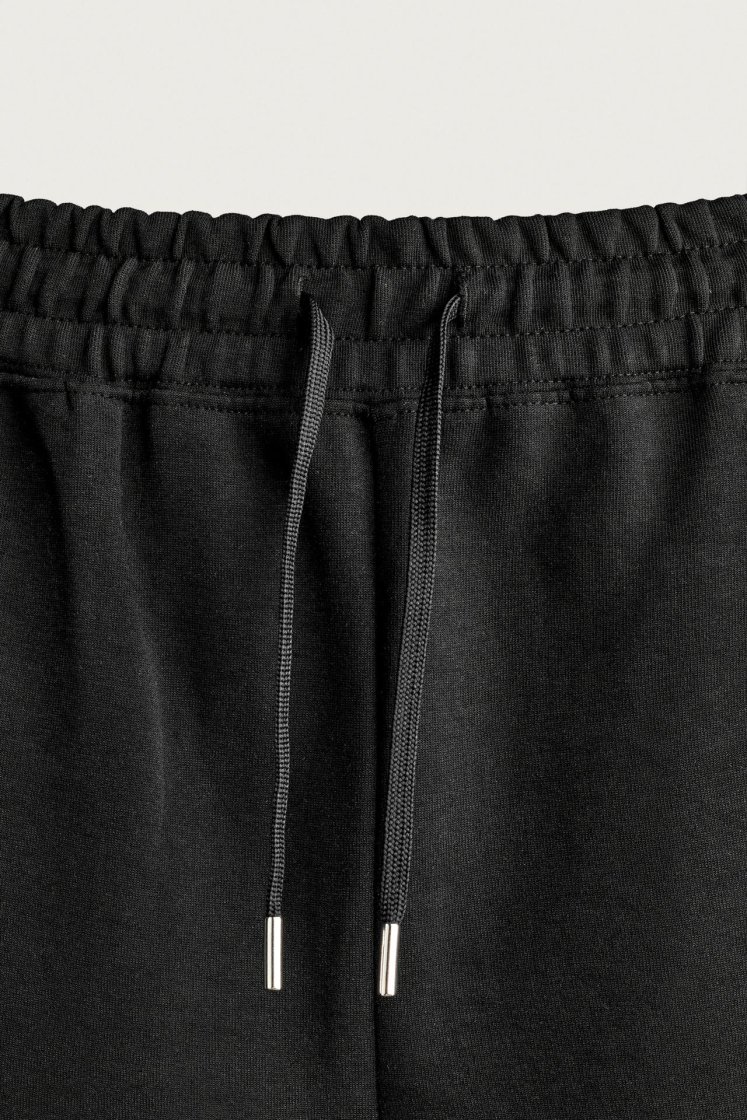 Zara SHORT DE JOGGING RELAXED FIT INTERLOCK — Noir