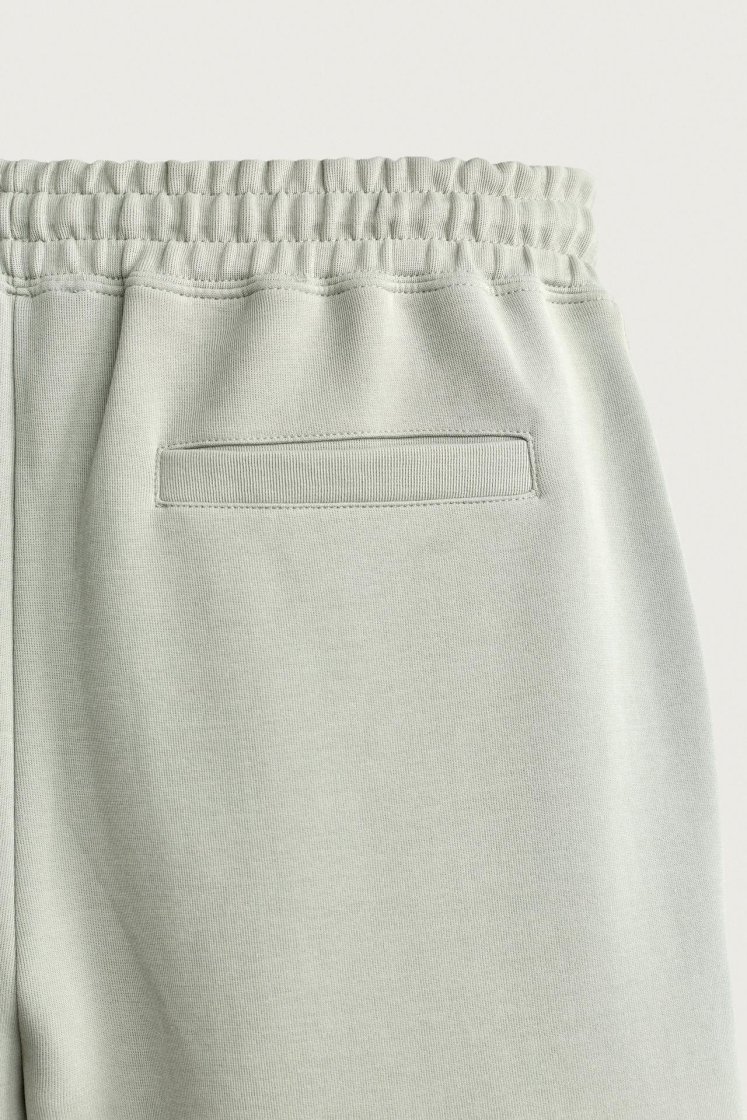 Zara SHORT DE JOGGING RELAXED FIT INTERLOCK — vert délavé